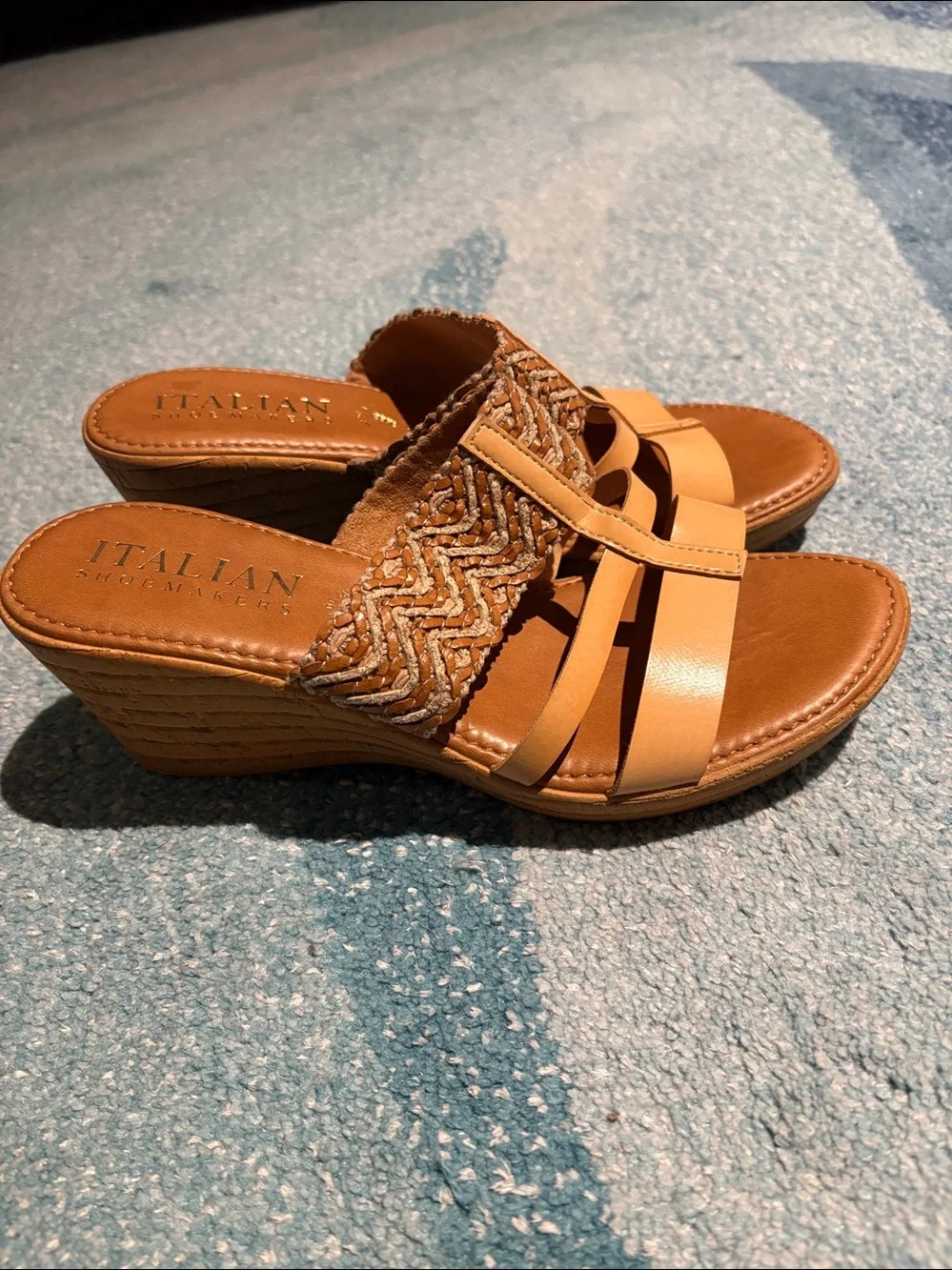 Italian Shoemakers Wedge Sandals, Sz 8
